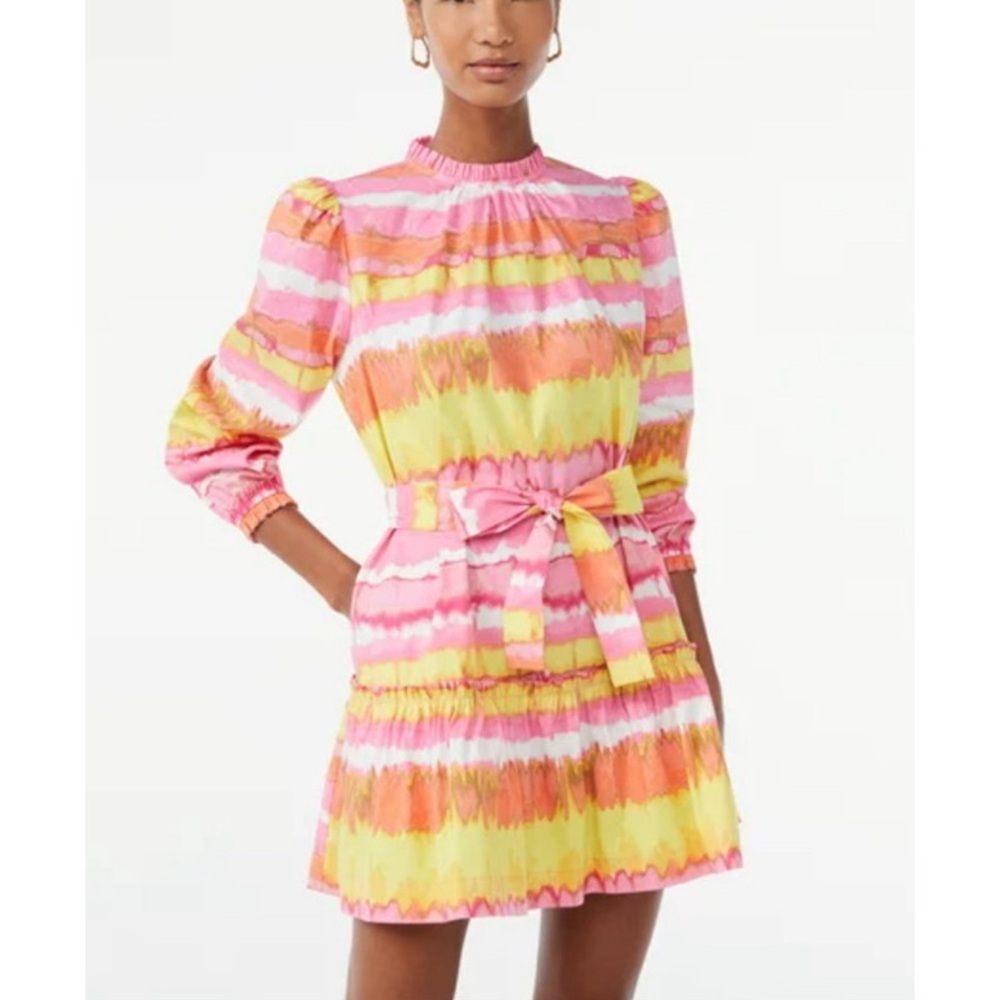 MOCK NECK TIERED MINI DRESS